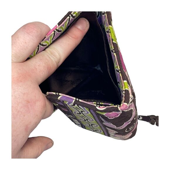 Vera Bradley EURO Brown Floral ID Window and Slip Pockets Snap Trifold Wallet - Picture 4 of 6